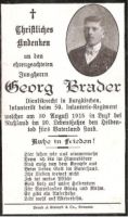 Sterbebild Brader Georg, Burgkirchen